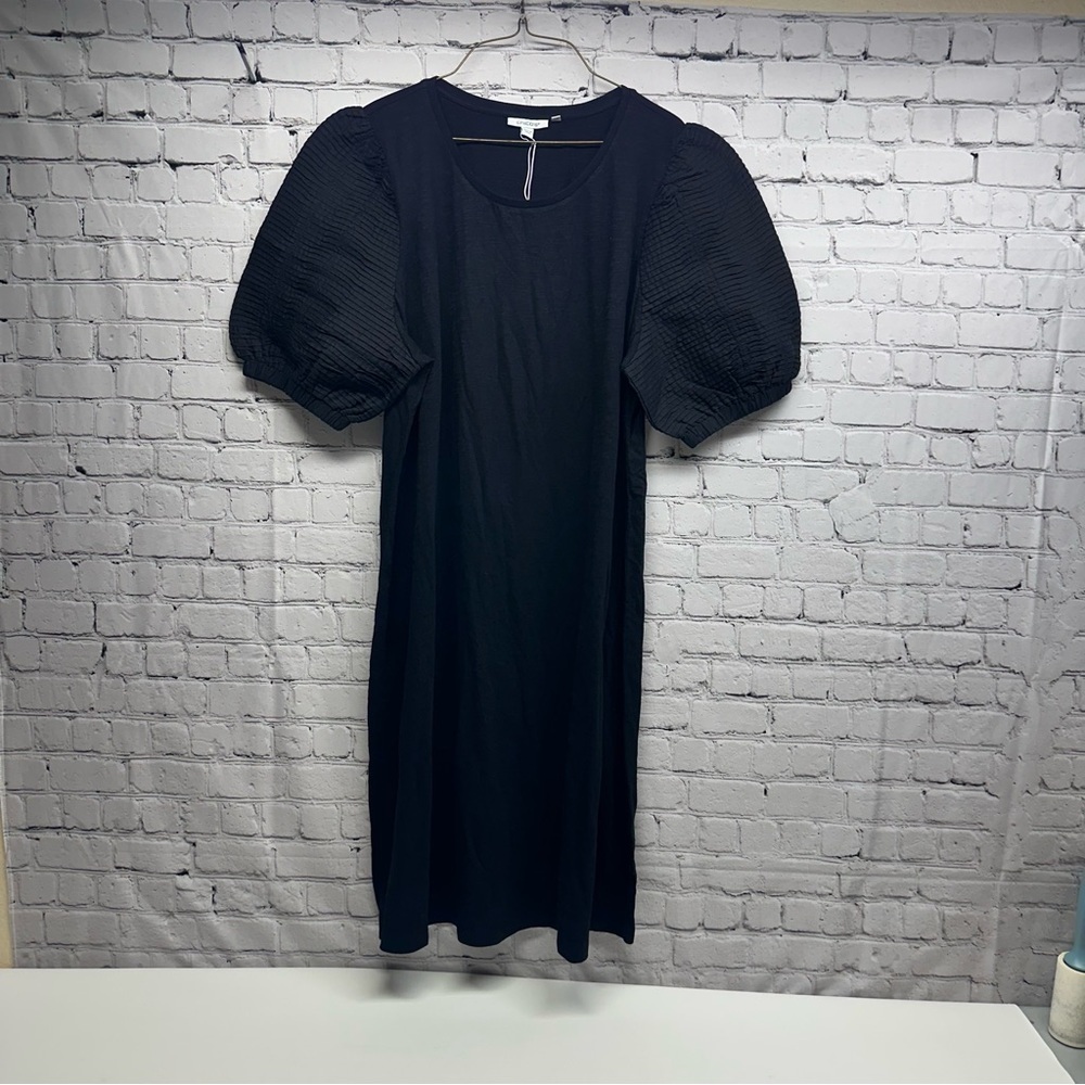 Chico's Black sz 3 US 16 Dress with Puff Sleeves nwt